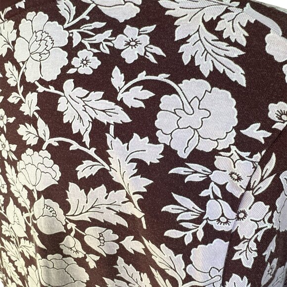 Land's End Relaxed Fit Large Long Sleeve Purple Floral Cotton Tee Shirt - Picture 4 of 6